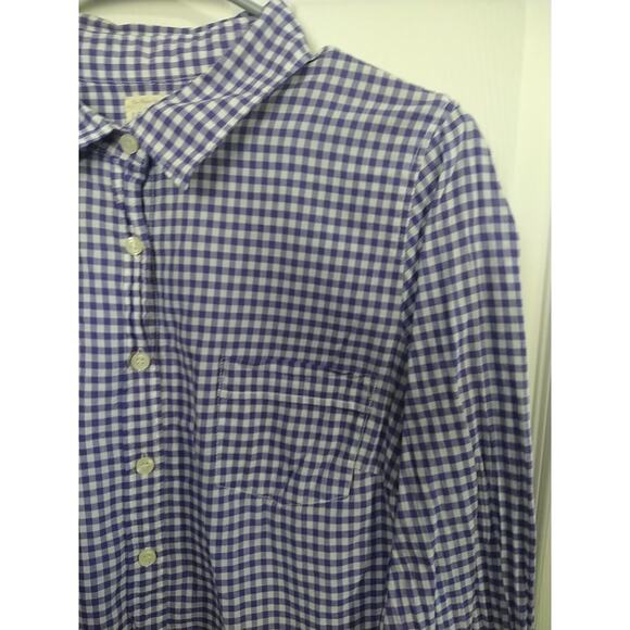 J. Crew Woman M The Perfect Shirt Purple Check Casual Long Sleeve - Picture 3 of 8